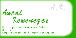 antal kemenczei business card